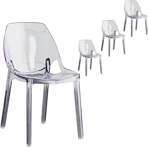 Klare Acrylstühle, stapelbar, Geister-Stil, modernes Design für minimalistisches Freizeit- und Lounge-Esszimmer von Generisch