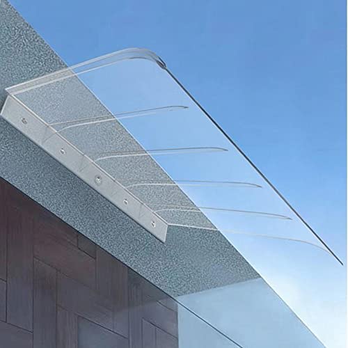 Klare Türvordach Markise Outdoor Regenschutz Abdeckung für Vorder- und Hintertür Transparent Polycarbonat Gartendach UV-beständig & wasserdicht Markise (50x290cm/20x114) von Generisch