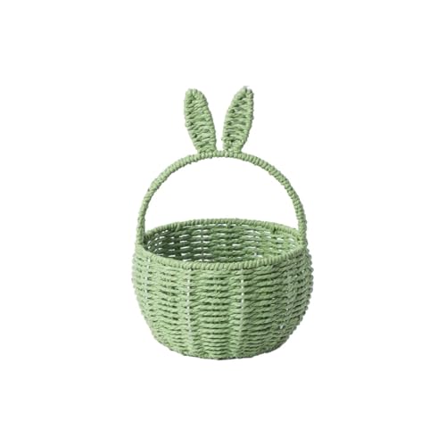 Kleidersäcke Zur Aufbewahrung Im Schrank Hanging Baskets Handheld Paper Rope Sundries Organizer Fashionable Foldable Vegetable Basket for Home Wäschekörbe (Green, One Size) von Generisch