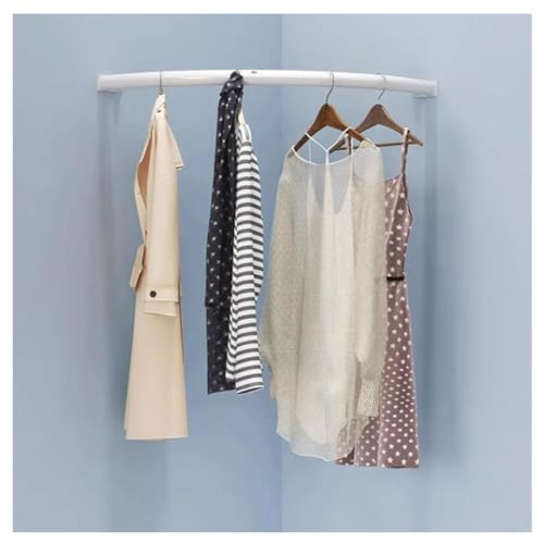 Kleiderständer Eckgarderobe für Bekleidungsgeschäft Edelstahl Wandgarderobe Industrierohr Kleiderständer von Generisch