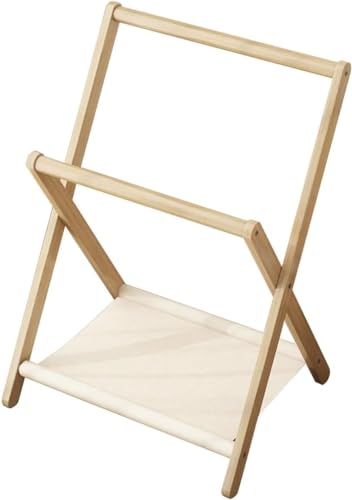 Kleiderständer - Faltbarer Kleiderständer aus Holz mit 2 oberen Stangen und Stoffablagen für Schlafzimmer - Platzsparendes Design von Generisch