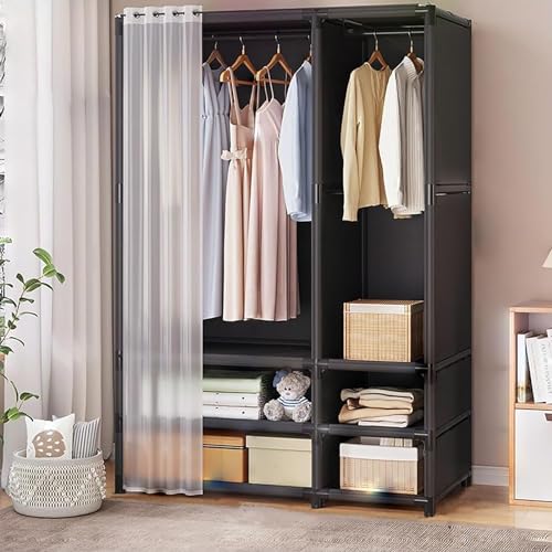 Kleiderständer mit unabhängigem Schubladendesign, einfach zu montieren und abnehmbar, mehrere Auswahlmöglichkeiten, schwarz, zweireihig Kleiderständer mit unabhängigem Schubladendesign, einfach zu montieren und abnehmbar, mehrere Auswahlmöglichkeiten, schwarz, zweireihig von Generisch