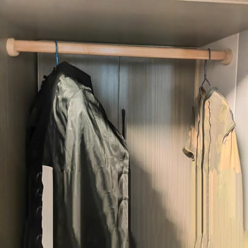 Kleiderstange aus massivem Holz, robuste Kleiderstange für reibungsloses Aufhängen, idealer Ersatz für Schrankstangen von Generisch