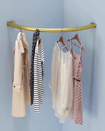 Kleiderstange mit gebogenen Ecken, platzsparende Kleiderstange für Garderobe und Badezimmer von Generisch
