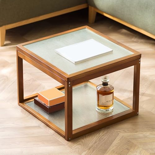 Kleiner Couchtisch aus Glas, 2er-Set, Mid-Century-Vintage-Design mit offenem Stauraum, einfache Montage für kompakte Räume zu Hause oder im Büro Kleiner Couchtisch aus Glas, 2er-Set, Mid-Century-Vintage-Design mit offenem Stauraum, einfache Montage für kompakte Räume zu Hause oder im Büro von Generisch