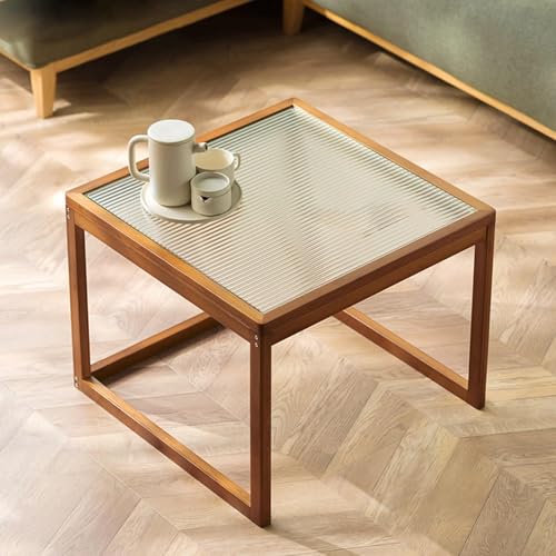 Kleiner Couchtisch aus Glas, 2er-Set, Mid-Century-Vintage-Design mit offenem Stauraum, einfache Montage für kompakte Räume zu Hause oder im Büro Kleiner Couchtisch aus Glas, 2er-Set, Mid-Century-Vintage-Design mit offenem Stauraum, einfache Montage für kompakte Räume zu Hause oder im Büro von Generisch