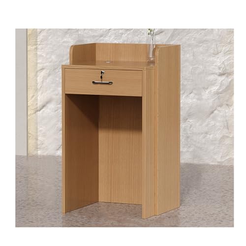 Kleiner Empfangstisch, moderne Einzelhandelstheke, großartiger platzsparender Empfangstisch, Einzelhandel, Kassentisch, Computertisch für Büro, Schönheitssalon, Lobby, Geschäft (Holzmaserung, A_L80 cm Kleiner Empfangstisch, moderne Einzelhandelstheke, großartiger platzsparender Empfangstisch, Einzelhandel, Kassentisch, Computertisch für Büro, Schönheitssalon, Lobby, Geschäft (Holzmaserung, A_L80 cm von Generisch
