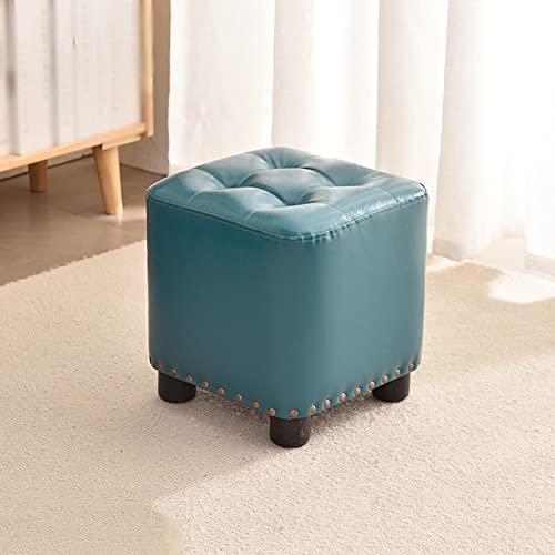 Kleiner Fußhocker mit gepolstertem Sitz – Kunstleder-Ottomane Fußstütze für Zuhause, Schlafzimmer und Wohnzimmer Sofa von Generisch