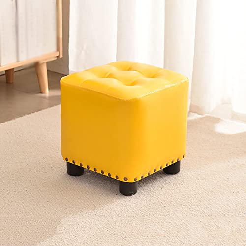 Kleiner Fußhocker mit gepolstertem Sitz – Kunstleder-Ottomane Fußstütze für Zuhause, Schlafzimmer und Wohnzimmer Sofa von Generisch