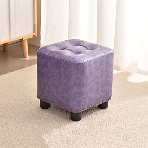 Kleiner Fußhocker mit gepolstertem Sitz – Kunstleder-Ottomane Fußstütze für Zuhause, Schlafzimmer und Wohnzimmer Sofa von Generisch