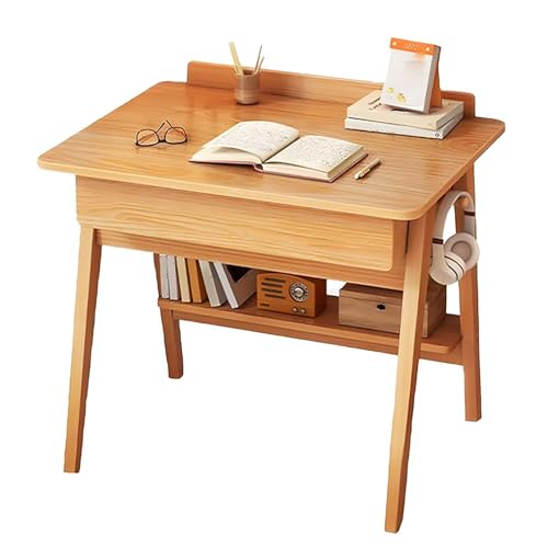 Kleiner Home-Office-Schreibtisch, Schreibtisch mit Schubladen und Regalen, moderner Computertisch von Generisch