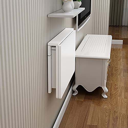 Kleiner Klapptisch, wandmontierter Schreibtisch, moderner Holzrahmen, platzsparender, robuster Klapptisch für das Arbeitszimmer in der Küche zu Hause von Generisch