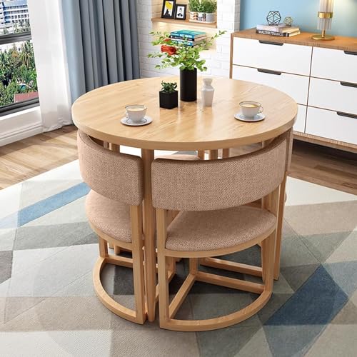 Kleiner Konferenztisch und Stuhl Set Runder Esstisch mit eingebauten Stühlen für Wohnung Arbeitszimmer Balkon Büromöbel Set Platzsparend Kleiner Konferenztisch und Stuhl Set Runder Esstisch mit eingebauten Stühlen für Wohnung Arbeitszimmer Balkon Büromöbel Set Platzsparend von Generisch