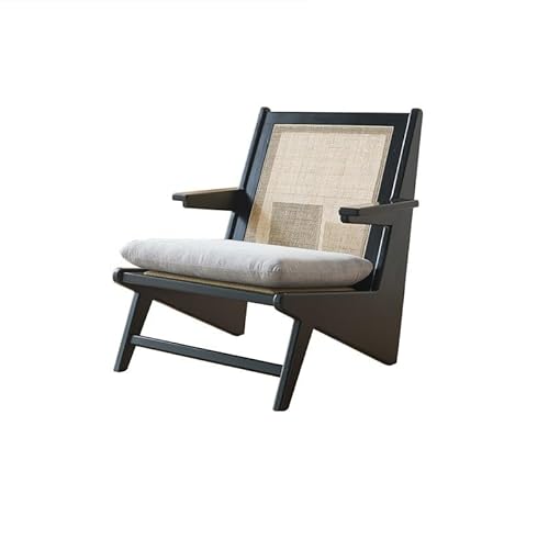 Kleiner Rattan-Sessel im Stil – Armlehne aus Holz für Wohnzimmer und Schlafzimmer – gemütliche Freizeit-Couch für kompakte Räume – modernes minimalistisches Design von Generisch