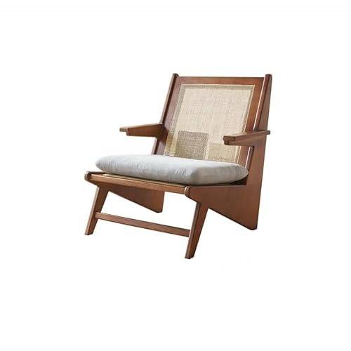 Kleiner Rattan-Sessel im Stil – Armlehne aus Holz für Wohnzimmer und Schlafzimmer – gemütliche Freizeit-Couch kompaktes Design, perfekt für kleine Räume von Generisch