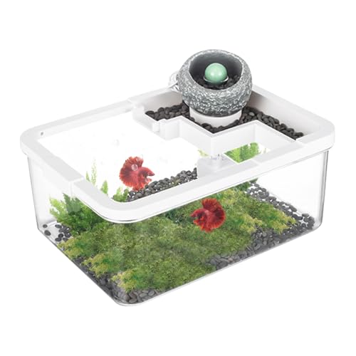 Kleines Aquarium, Landschaftsbecken für Schildkröten, alte Aquarien mit USB-Pumpe für Betta, Krankenhaus, Schlafzimmer, , Aquaponik, Riff, Bücherregal, Schreibtisch-Display von Generisch