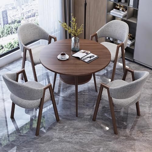 Kleines Konferenztisch-Set mit Stühlen - Runder Bürotisch für Küche & Esszimmer - Doppelschichtiges Design für Geschäftsräume - Kompakte & Moderne Möbel von Generisch