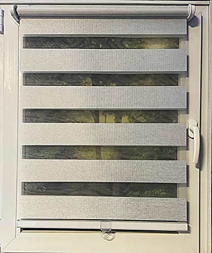 Klemmfix Duorollo Schnurlos, mit verstellbaren Klemmträgern, Breite: 50 cm bis 100 cm / Länge: 150 cm, Farbe: Offwhite, Taupe (Offwhite, 80 x 150) von Generisch