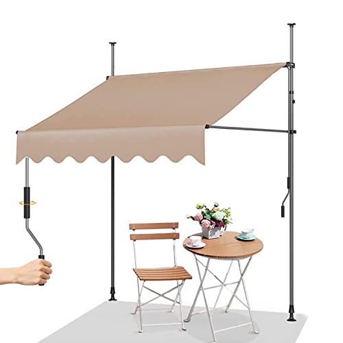 Klemmmarkise für Balkon, bohrfrei mit Kurbelgriff, wasserdichter Sonnenschutz für Terrassen und Gärten von Generisch