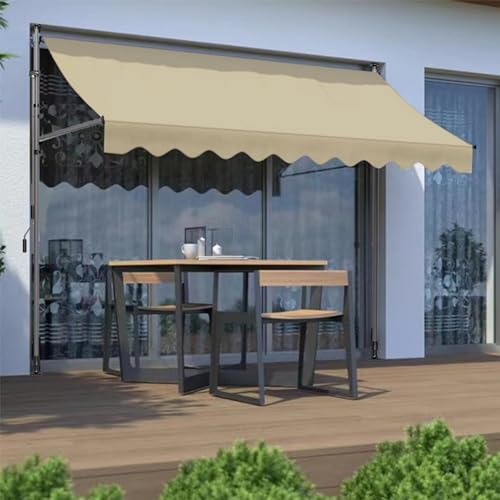 Klemmmarkise mit Handkurbel für Balkon – UV-beständig, höhenverstellbar und wasserdicht, ideal als Sonnenschutz ohne Bohren von Generisch