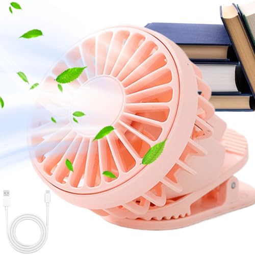 Klemmventilator,Kinderwagen Ventilator Mit Klemmhalterung | Batteriebetriebener Wiederaufladbarer Persönlicher Kühllüfter Tragbar Mit 3 Geschwindigkeitsstufen Für Kinderbett Golf Bett Freizeit von Generisch