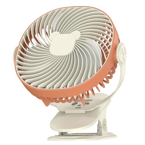 Klemmventilator,Kompakter Klemmventilator Für Persönliche Kühlung - Leiser Luftkühler Mit Nachtlicht, Wiederaufladbar 5 Geschwindigkeiten Für Schreibtisch Camping Büro Kinderwagen Wohnheim Reisezubehö von Generisch