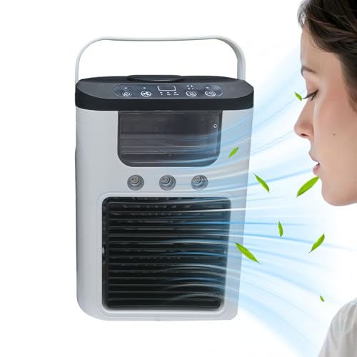 Klimagerät Ventilator - Luftkühler mit Sprühnebel,Leiser Luftbefeuchter Für Heiße Tage Mit Netzbetrieb Für Wohnung Arbeit Nickerchen Studentenzimmer Entspannung von Generisch