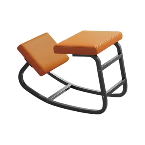 Kniehocker for Bürostühle, ADHS-Stuhl, ergonomischer Kniehocker mit Hüftpolster, zur Linderung von Nackenschmerzen(Orange,75x50x45cm-Black) von Generisch