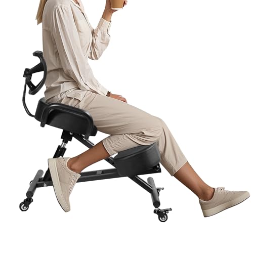 Kniestuhl, Ergonomischer Kniestuhl, Kniende Bürostühle Mit Einstellbarer Höhe Und Lordosenstütze Für Bank- Und Konferenzräume, Büros, Empfangsbereiche Zu Hause, Verbesserung Der Körperhaltung von Generisch
