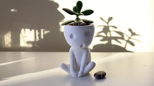 Kodama Pflanzgefäß – Studio Ghibli inspirierter Indoor-Topf – Dekoration – Mini-Pflanzgefäße für Sukkulenten – Baumgeister – Kooki & Keera (S, 8 cm) von Generisch