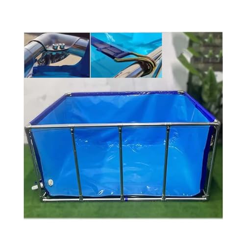Koi Zucht Aquarium Pool mit Metallhalterung - Großes faltbares Design, transparentes Sichtfenster, einfach zu installieren, ideal für Landwirtschaft und Fischzucht von Generisch