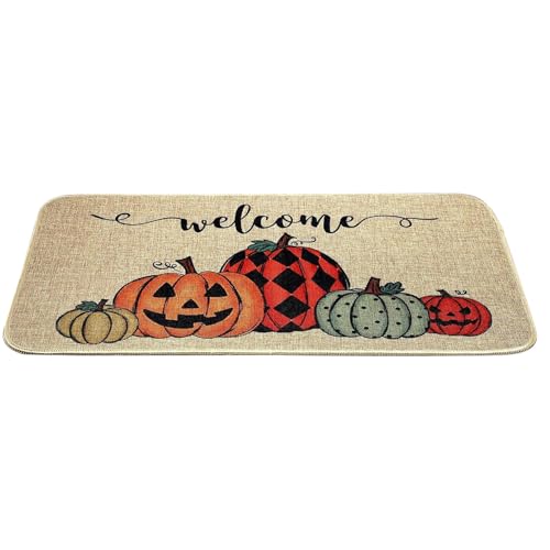 Kokos Fußmatte Halloween Innen, Natur Schmutzfangmatte, Orange Kokosfasermatte, Rutschfester Fußabtreter für Flur, Terrasse, Eingangsbereich, Dekoration Kokos Fußmatte Halloween Innen, Natur Schmutzfangmatte, Orange Kokosfasermatte, Rutschfester Fußabtreter für Flur, Terrasse, Eingangsbereich, Dekoration von Generisch