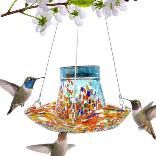 Kolibri-Futterspender Für Draußen - Solarglas Kolibri-Futterspender Mit Solarleuchte,wasserdichte Buntglas-Vogelbad Deko Als Gartenschmuck Für Terrasse Und Rasen Kolibri-Futterspender Für Draußen - Solarglas Kolibri-Futterspender Mit Solarleuchte,wasserdichte Buntglas-Vogelbad Deko Als Gartenschmuck Für Terrasse Und Rasen von Generisch