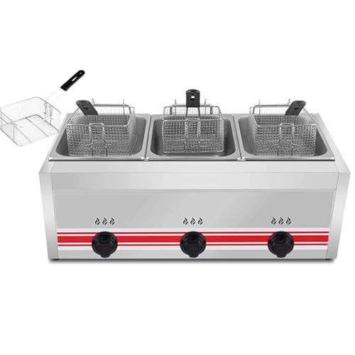 Kommerzielle Doppeltank-Fritteuse – Edelstahlkörbe, große Kapazität für Restaurant und Küche, multifunktionales Kochen von Generisch
