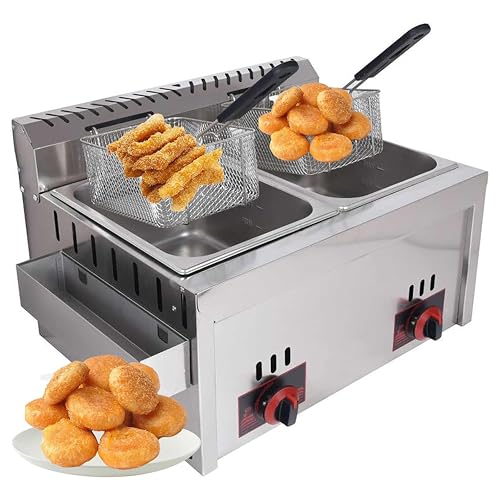 Kommerzielle Fritteuse, Gas – große Kapazität Edelstahl mit Temperaturregelung für Pommes Frites – ideal für Küche oder Restaurant Kommerzielle Fritteuse, Gas – große Kapazität Edelstahl mit Temperaturregelung für Pommes Frites – ideal für Küche oder Restaurant von Generisch