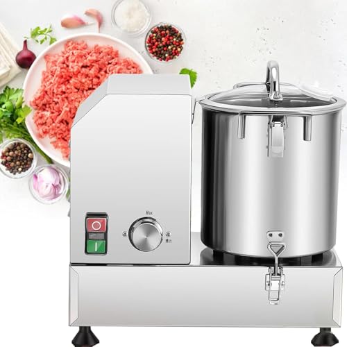 Kommerzielle Küchenmaschine for Gemüse und Fleisch, 6/9/15 l Zerkleinerer aus Edelstahl, 1200/1800 W elektrisches Gemüse(9L) von Generisch