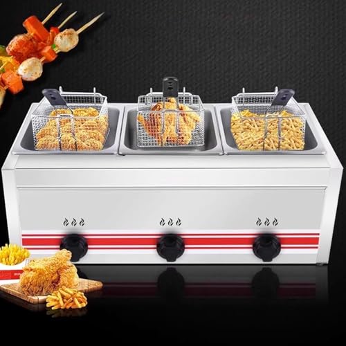 Kommerzielle LPG-Fritteuse mit großer Kapazität, Edelstahl mit einstellbarer Feuerkraft, leicht zu reinigendes Design für Zuhause und Restaurant Kommerzielle LPG-Fritteuse mit großer Kapazität, Edelstahl mit einstellbarer Feuerkraft, leicht zu reinigendes Design für Zuhause und Restaurant von Generisch