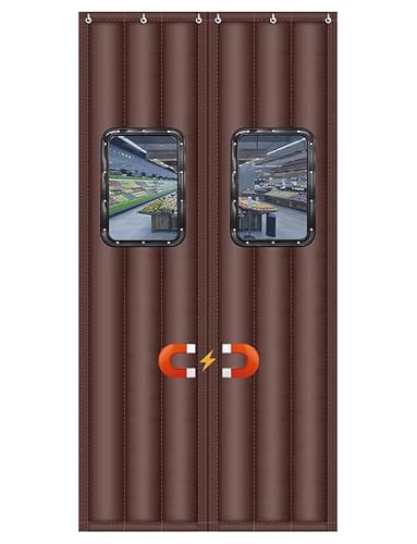 Kommerzieller magnetischer Türvorhang – wärmeisolierter Wintervorhang for Ladeneingänge, Heimgebrauch, Zugluftstopper, winddicht und schalldicht​(Brown,40x220cm/15.7x86.6in) von Generisch
