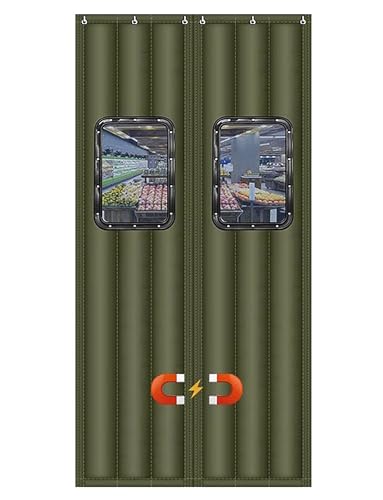 Kommerzieller magnetischer Türvorhang – wärmeisolierter Wintervorhang for Ladeneingänge, Heimgebrauch, Zugluftstopper, winddicht und schalldicht​(Green,65x220cm/25.6x86.6in) von Generisch