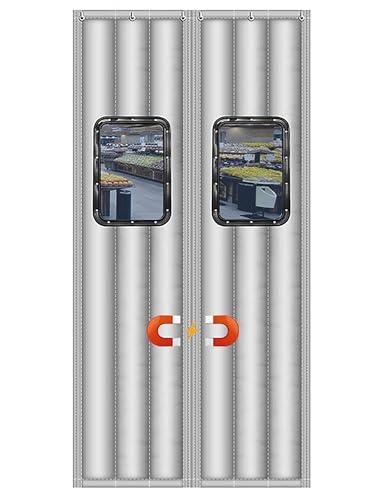 Kommerzieller magnetischer Türvorhang – wärmeisolierter Wintervorhang for Ladeneingänge, Heimgebrauch, Zugluftstopper, winddicht und schalldicht​(Grey,40x220cm/15.7x86.6in) von Generisch