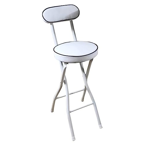 Kompakte zusammenklappbare Barhocker mit Rückenlehne und Fußstütze, 2er-Set, 55 cm hoch, rund, gepolsterter Sitz, schwarz, perfekt für Küche, Esszimmer und Außenbereich Kompakte zusammenklappbare Barhocker mit Rückenlehne und Fußstütze, 2er-Set, 55 cm hoch, rund, gepolsterter Sitz, schwarz, perfekt für Küche, Esszimmer und Außenbereich von Generisch