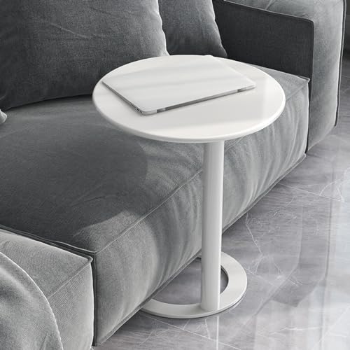 Kompakter Beistelltisch in C-Form, runder Beistelltisch aus Metall für kleine Räume im Wohnzimmer oder Schlafzimmer von Generisch