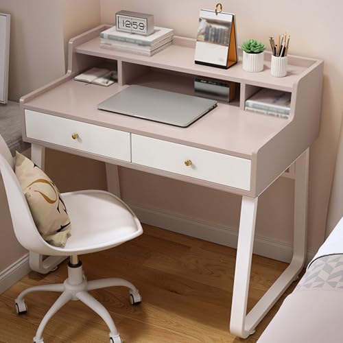 Kompakter Computertisch mit 2 Schubladen & Aufbewahrungsregalen, Büroschreibtisch für Zuhause & kleine Räume, Gaming Workstation von Generisch