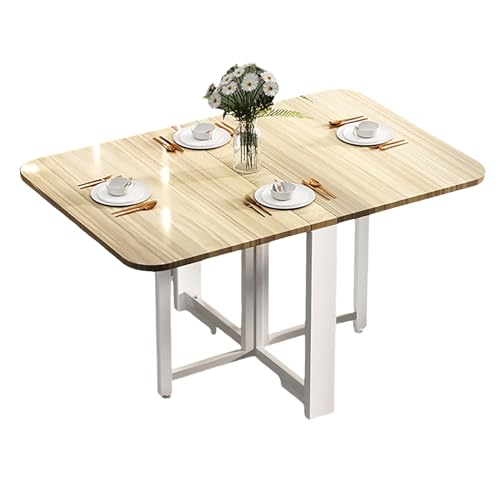 Kompakter Drop Leaf Esstisch - Klappbarer Massivholz Küchentisch, Ausziehbar & Vielseitiges Platzsparendes Design für kleine Räume, Beweglicher & Multifunktionaler Klapptisch von Generisch