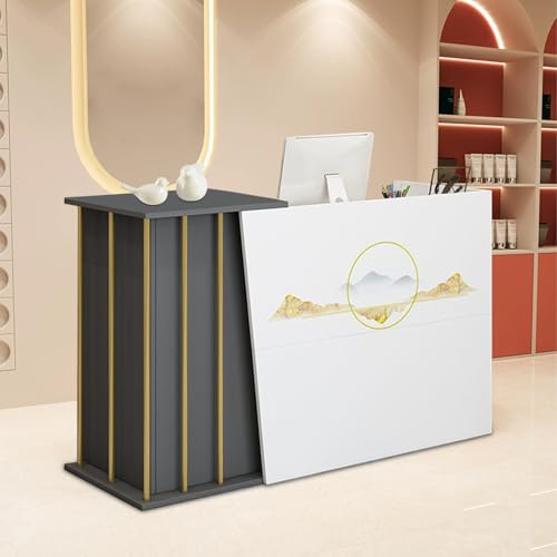 Kompakter Empfangstisch mit Ablagen und Schubladen, platzsparende Lösung für Salon, Büro oder Kassenbereiche, modernes Design, funktionaler Arbeitsplatz für effiziente Nisierung Kompakter Empfangstisch mit Ablagen und Schubladen, platzsparende Lösung für Salon, Büro oder Kassenbereiche, modernes Design, funktionaler Arbeitsplatz für effiziente Nisierung von Generisch