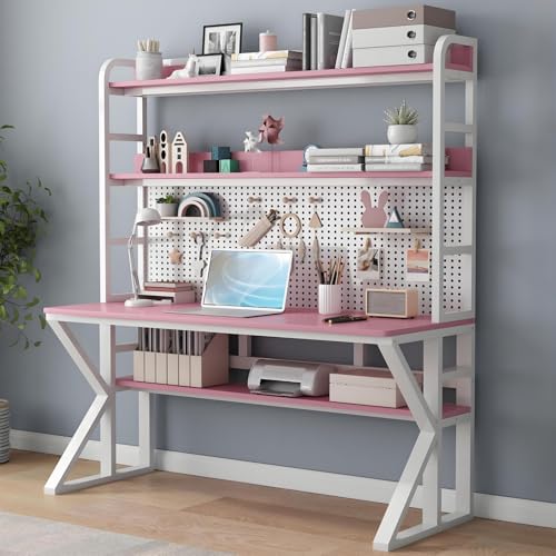 Kompakter Gaming-Schreibtisch mit Ablagen und Stecktafel, 109,2 cm, rosa und weiß, Arbeitsplatz für Schlafzimmer und Heimbüro, ideale Gaming-Setup-Möbel Kompakter Gaming-Schreibtisch mit Ablagen und Stecktafel, 109,2 cm, rosa und weiß, Arbeitsplatz für Schlafzimmer und Heimbüro, ideale Gaming-Setup-Möbel von Generisch