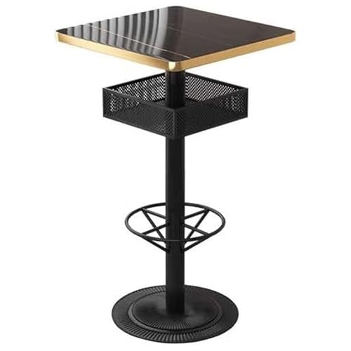 Kompakter Kaffee-Bartisch, mit Metallrahmen und Fußstütze, perfekt für Heimküchen und Dessert-Cafés von Generisch