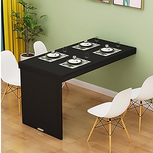 Kompakter Klapptisch zur Wandmontage, stabiler schwarzer Schreibtisch für Küche und Restaurant, platzsparend, wandelbares Design, 100 x 40 cm von Generisch