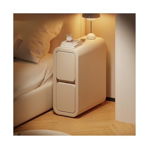 Kompakter Nachttisch mit Leder-Finish – Beistelltisch aus Massivholz für Schlafzimmer und Wohnzimmer, platzsparendes Design Kompakter Nachttisch mit Leder-Finish – Beistelltisch aus Massivholz für Schlafzimmer und Wohnzimmer, platzsparendes Design von Generisch
