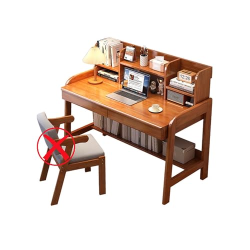 Kompakter Schreibtisch aus Massivholz mit Schublade und Regal, moderner Computer-Arbeitsplatz für Zuhause, Arbeitszimmer, Schlafzimmer, effiziente Raumausnutzung Kompakter Schreibtisch aus Massivholz mit Schublade und Regal, moderner Computer-Arbeitsplatz für Zuhause, Arbeitszimmer, Schlafzimmer, effiziente Raumausnutzung von Generisch